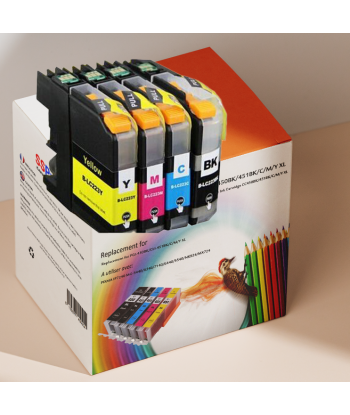 Pack de 4 Cartouches Compatibles Brother LC-223 Noir et Couleur