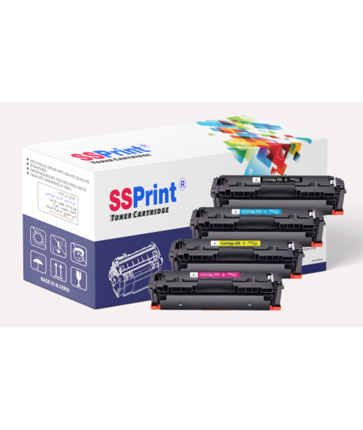 Pack de 4 Toners Compatibles Canon 055H Noir et Couleur