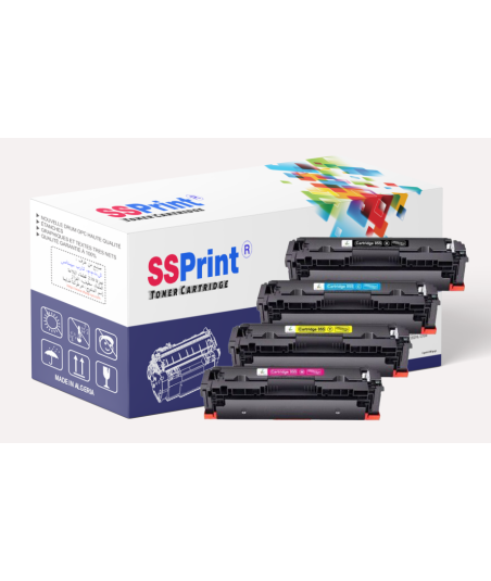 Pack de 4 Toners Compatibles Canon 055H Noir et Couleur