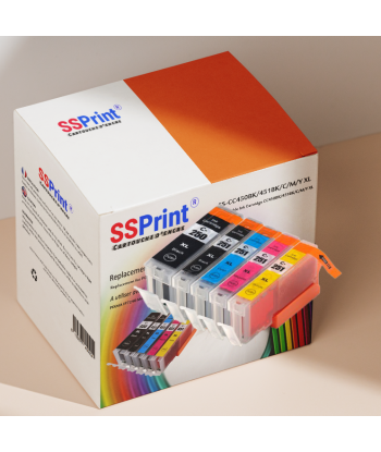 Pack de 5 Cartouches Rechargeables Canon PGI-250 / CLI-251 Noir et Couleur