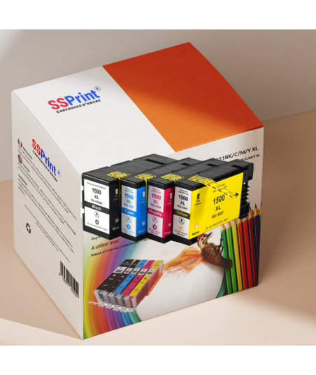 Pack de 4 Cartouches Couleur Canon PGI-1500 XL Compatible