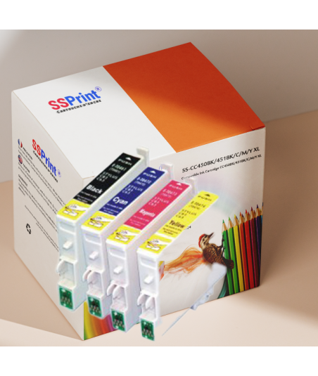 Pack de 4 Cartouches Adaptables Epson T092/1/2/3/4 Noir et Couleur