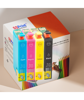 Pack de 4 Cartouches Adaptables Epson T1811/2/3/4 Noir et Couleur