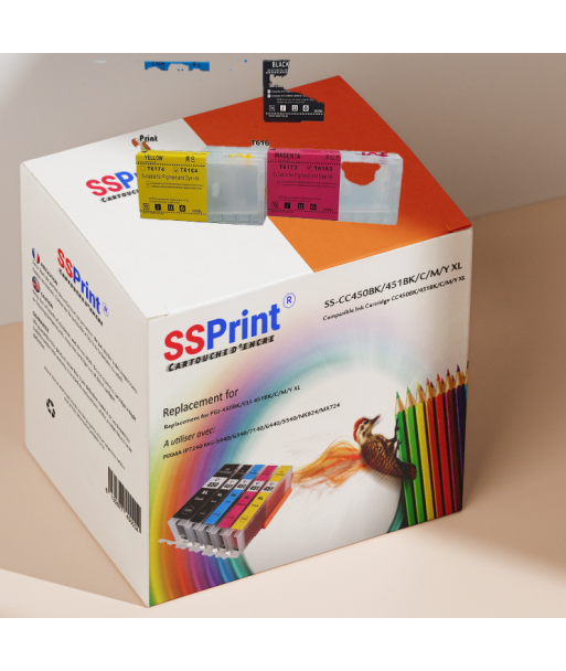 Pack de 4 Cartouches Adaptables Epson T6161/62/63/64 Noir et Couleur