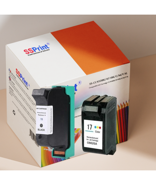 Cartouche Compatible HP 17 C6625DN Couleur Cyan Magenta Jaune