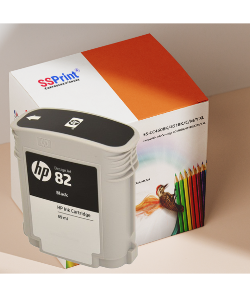 Cartouche Compatible HP 82 BK HP CH565A Noir