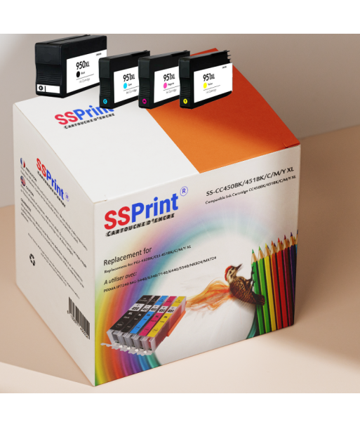 Cartouches Compatibles HP 950 Noir et HP 951 C/M/Y
