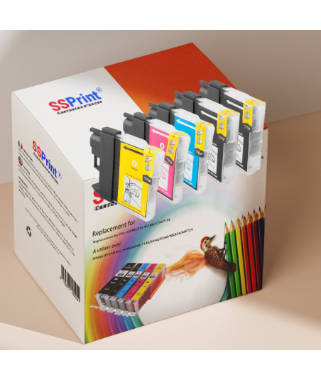 Pack de 5 cartouches adaptables Brother LC-985