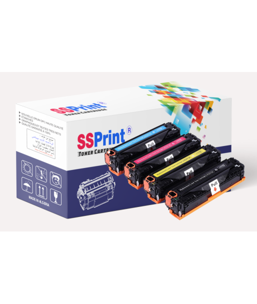 Pack 4 Toners Compatibles HP CC530/533 CE410/413 Couleur