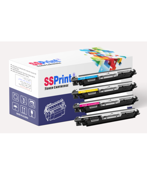 Pack 4 Toners Compatibles HP CE-310 / Canon CRG-729 BK/C/M/Y